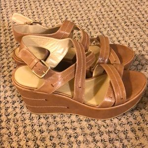 Stuart Weitzman Brown Platform Sandals